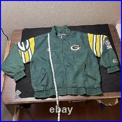 Packers Jacket Vintage Green Bay NFL Pro Line 90s Striped Logo Athletic Bomber