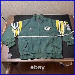 Packers Jacket Vintage Green Bay NFL Pro Line 90s Striped Logo Athletic Bomber