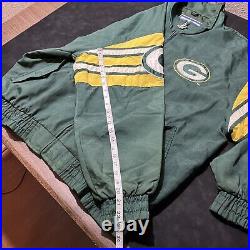 Packers Jacket Vintage Green Bay NFL Pro Line 90s Striped Logo Athletic Bomber