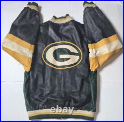 Preowned- Vintage 1995 Green Bay Packers Leather Varsity Jacket Mens (Size L)