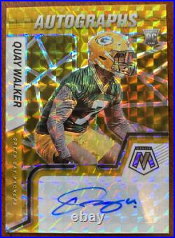 Quay Walker Panini Mosaic Gold Prizm RC Auto #10/10 Green Bay Packers