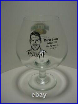RARE BRETT FAVRE GREEN BAY PACKERS HALL OF FAME INDUCTION GLASS 45th ANNIVERSARY