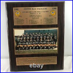 RARE Green Bay Packers 1966-67 Team Super Bowl I Wood Plaque Display Vtg LARGE