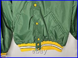 RARE Vintage Green Bay Packers Hooded Bomber Jacket Size 40 Medalist Sand Knit