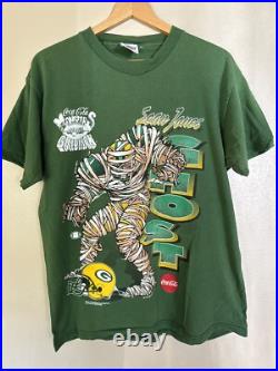 RARE Vtg Green Bay Packers Sean Jones Monsters Of The Gridiron Coca Cola Tshirt