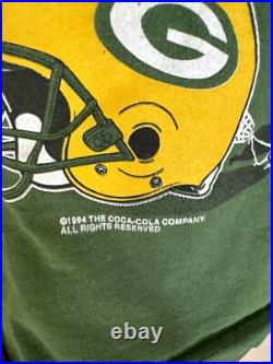RARE Vtg Green Bay Packers Sean Jones Monsters Of The Gridiron Coca Cola Tshirt