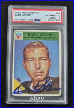 Rare 1966 BART STARR Signed Philadelphia Card-HOF-GREEN BAY PACKERS-PSA 10 Auto