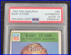 Rare 1966 BART STARR Signed Philadelphia Card-HOF-GREEN BAY PACKERS-PSA 10 Auto