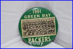 Rare Green Bay Packers Large Asco 6 Inch Pin 1961 Championship Team Picture