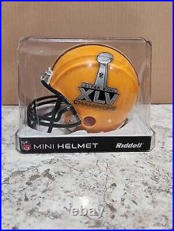 Rare Riddell NFL Green Bay Packers Super Bowl 45 Champs Mini-Helmet
