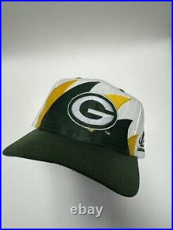 Rare Vintage NFL Green Bay Packers Logo Athletic Double Sharktooth SnapBack Hat