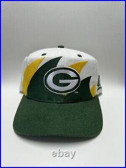 Rare Vintage NFL Green Bay Packers Logo Athletic Double Sharktooth SnapBack Hat