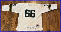 Rare White 3/4 Sleeve RAY NITSCHKE Mitchell & Ness Green Bay Packers Jersey #66