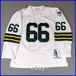 Rare White 3/4 Sleeve RAY NITSCHKE Mitchell & Ness Green Bay Packers Jersey #66