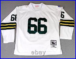 Rare White 3/4 Sleeve RAY NITSCHKE Mitchell & Ness Green Bay Packers Jersey #66