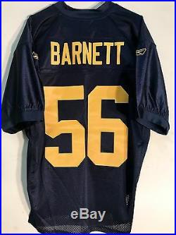 Reebok Authentic NFL Jersey Packers Nick Barnett Navy Throwback sz 46