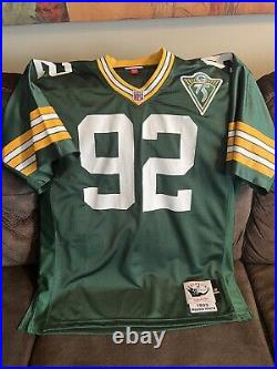 Reggie White 1993 Mitchell and Ness Green Bay Packers Jersey 48 XL 75 Team Patch