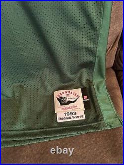 Reggie White 1993 Mitchell and Ness Green Bay Packers Jersey 48 XL 75 Team Patch
