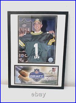 SIGNED Aaron Rogers Green Bay Packers Rookie Photo Poster with Frame
