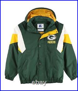 STARTER Mens Green Bay Packers Logo Windbreaker Jacket, Green, Large (Regular)