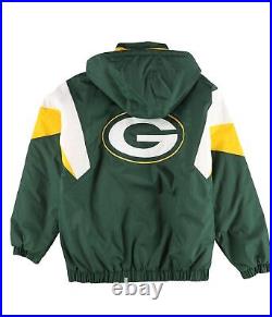 STARTER Mens Green Bay Packers Logo Windbreaker Jacket, Green, Large (Regular)