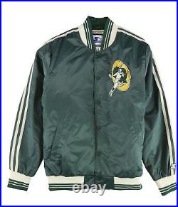 STARTER Mens Green Bay Packers Varsity Jacket, Green, Large