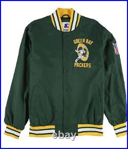 STARTER Mens Green Bay Packers Varsity Jacket, Green, Large