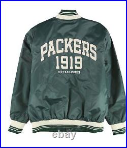 STARTER Mens Green Bay Packers Varsity Jacket, Green, Large