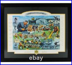Signed Green Bay Packers Framed World Champion Lithograph Print-B Favre, B Starr