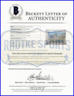 Signed Green Bay Packers Framed World Champion Lithograph Print-B Favre, B Starr