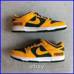 Size 7 Men's Nike Dunk Low iD NFL Green Bay Packers Yellow Green Brazil DS