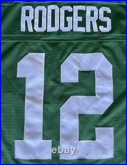 Size Large Aaron Rodgers Green Bay Packers On Field Reebok Helmet Tag Jersey