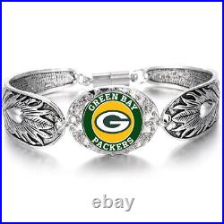 Special Green Bay Packers Women's Silver Bracelet Football Gift w Gift Pkg D3