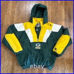 Starter Green Bay Packers Men's Puffer Jacket NFL Football Vintage 90s Size XL
