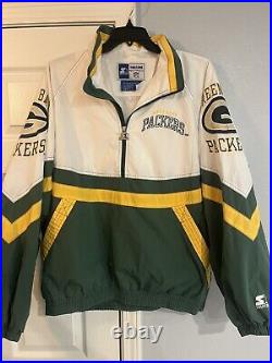 Starter Pro Line Green Bay PACKERS Bomber Jacket Zip Rare XL