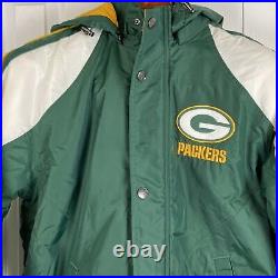 Starter vintage Green Bay Packers hooded full zip winter coat NWT mens M