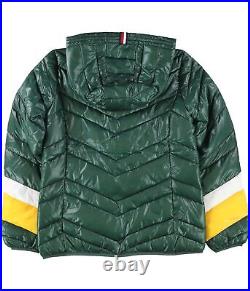 Tommy Hilfiger Womens Green Bay Packers Puffer Jacket, Green, Small