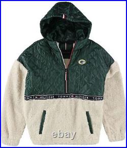 Tommy Hilfiger Womens Green Bay Packers Quilted Jacket, Green, Small