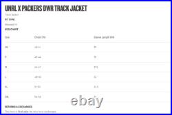 UNRL x Green Bay Packers DWR Tracksuit Jacket & Pants L Limited Edition NWT