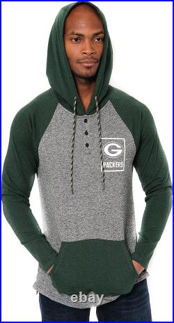 Ultra Game NFL Mens Fleece Hoodie Pullover Sweatshirt Henley