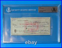 VINCE LOMBARDI Autographed Signed Check Packers Beckett Authentic AUTO SLABBED