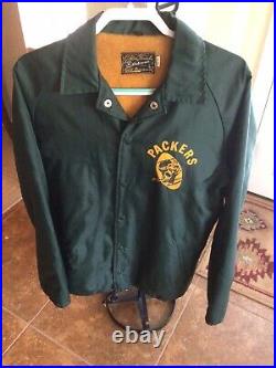 VINTAGE 1960s GREEN BAY PACKERS JACKET (lined) VINCE LOMBARDI ERA SIZE LARGE