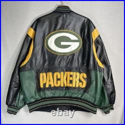 VINTAGE 90s G-III Carl Banks Green Bay Packers Leather Jacket Men's Size XXL 80s