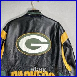 VINTAGE 90s G-III Carl Banks Green Bay Packers Leather Jacket Men's Size XXL 80s