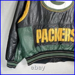VINTAGE 90s G-III Carl Banks Green Bay Packers Leather Jacket Men's Size XXL 80s