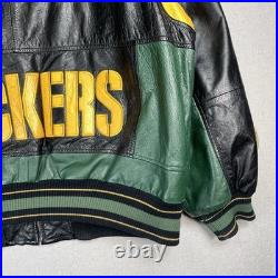 VINTAGE 90s G-III Carl Banks Green Bay Packers Leather Jacket Men's Size XXL 80s