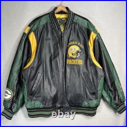 VINTAGE 90s G-III Carl Banks Green Bay Packers Leather Jacket Men's Size XXL 80s