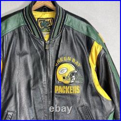 VINTAGE 90s G-III Carl Banks Green Bay Packers Leather Jacket Men's Size XXL 80s