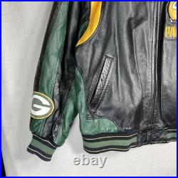 VINTAGE 90s G-III Carl Banks Green Bay Packers Leather Jacket Men's Size XXL 80s