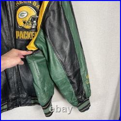 VINTAGE 90s G-III Carl Banks Green Bay Packers Leather Jacket Men's Size XXL 80s